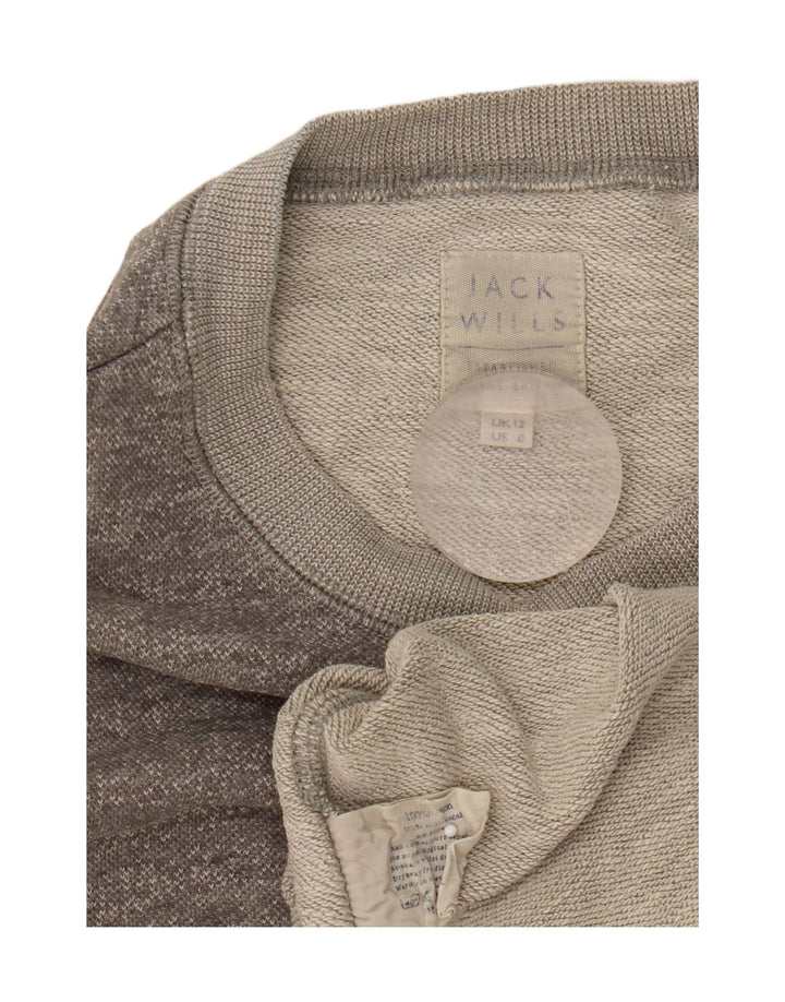 Женский свитер-свитшот Jack Wills UK 12, хлопковый средний серый в крапинку
