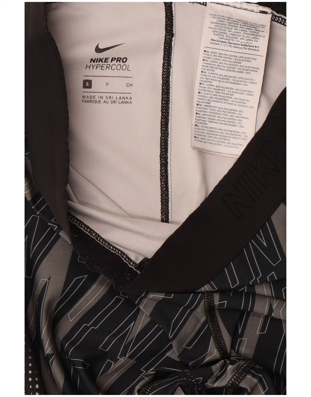 NIKE Womens Graphic Leggings UK 10 Small  Black Polyester