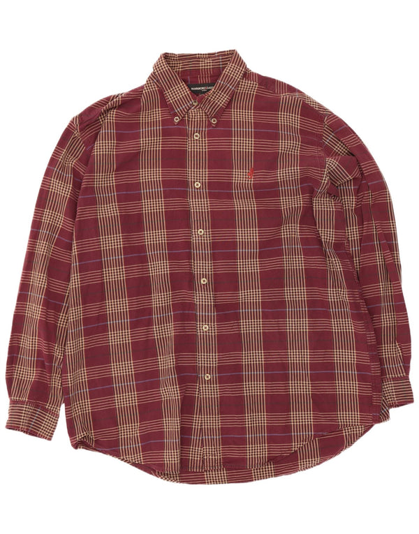Мужская рубашка Marlboro Classics 2XL, бордовая клетка, хлопок