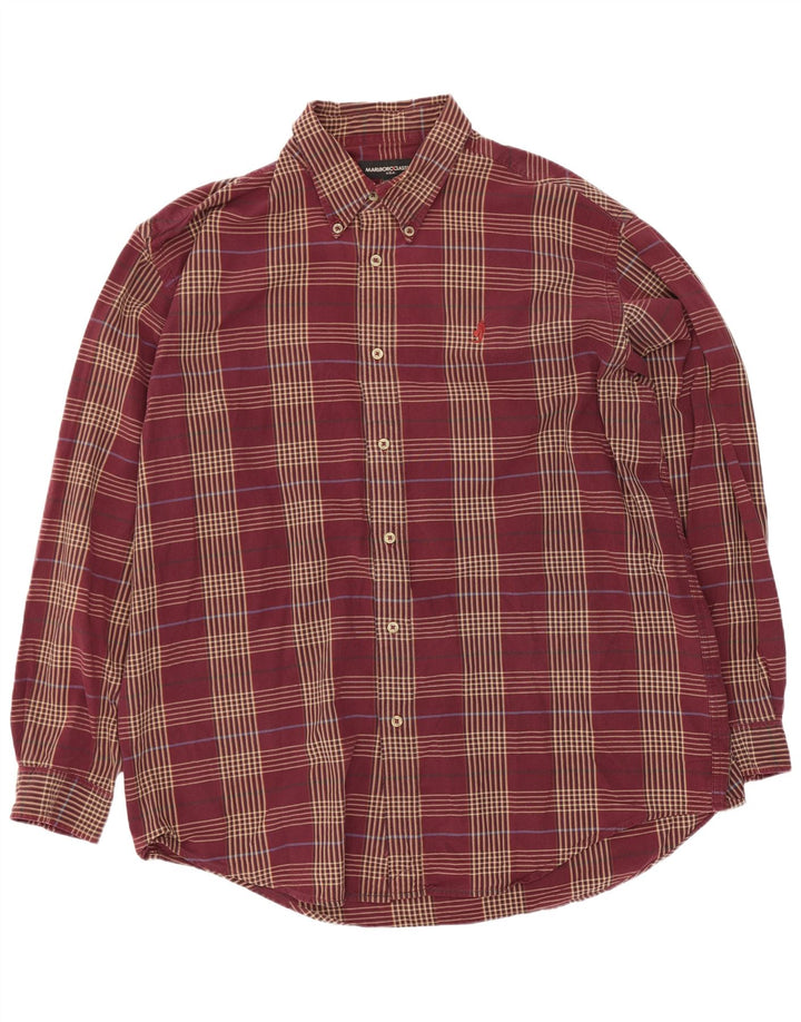 Мужская рубашка Marlboro Classics 2XL, бордовая клетка, хлопок