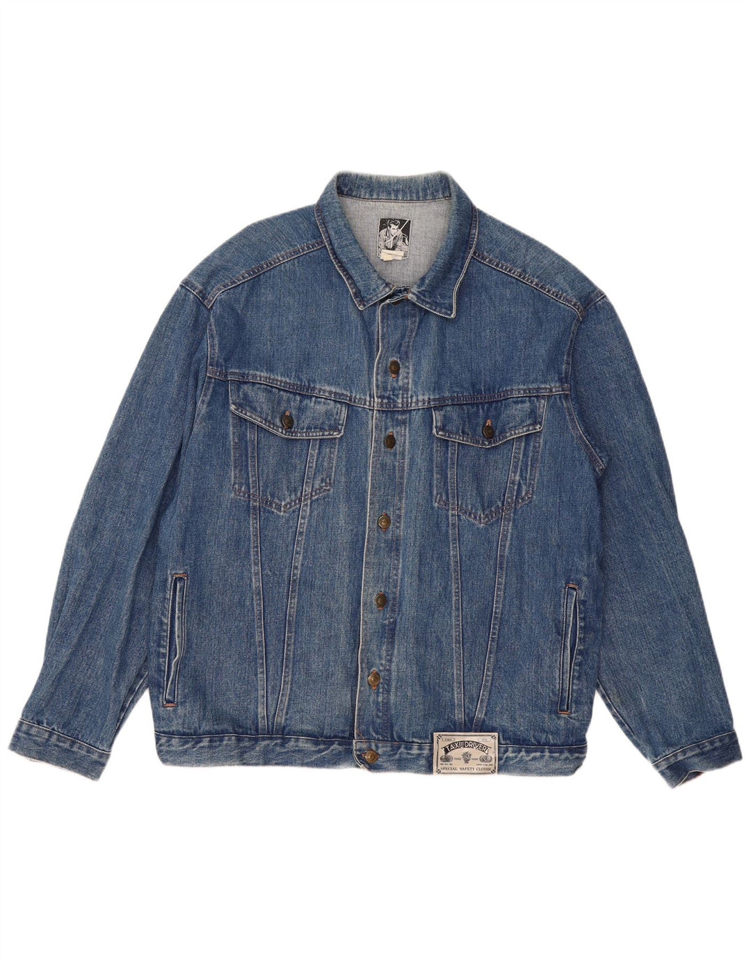 Мужская джинсовая куртка VINTAGE UK 42 XL, синяя, хлопок