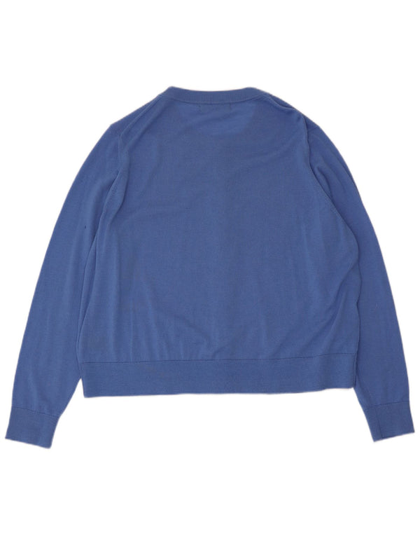 Женский кардиган Marks & Spencer UK 20 2XL синий из мериносовой шерсти