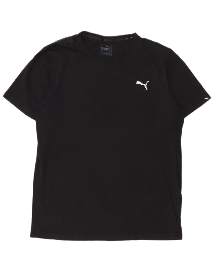PUMA Mens T-Shirt Top Medium Black Cotton