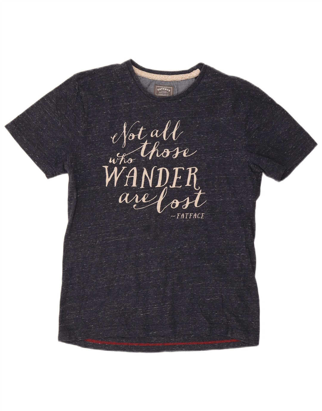 FAT FACE Женская футболка с рисунком Верх среднего размера из хлопка темно-синего цвета с крапинками