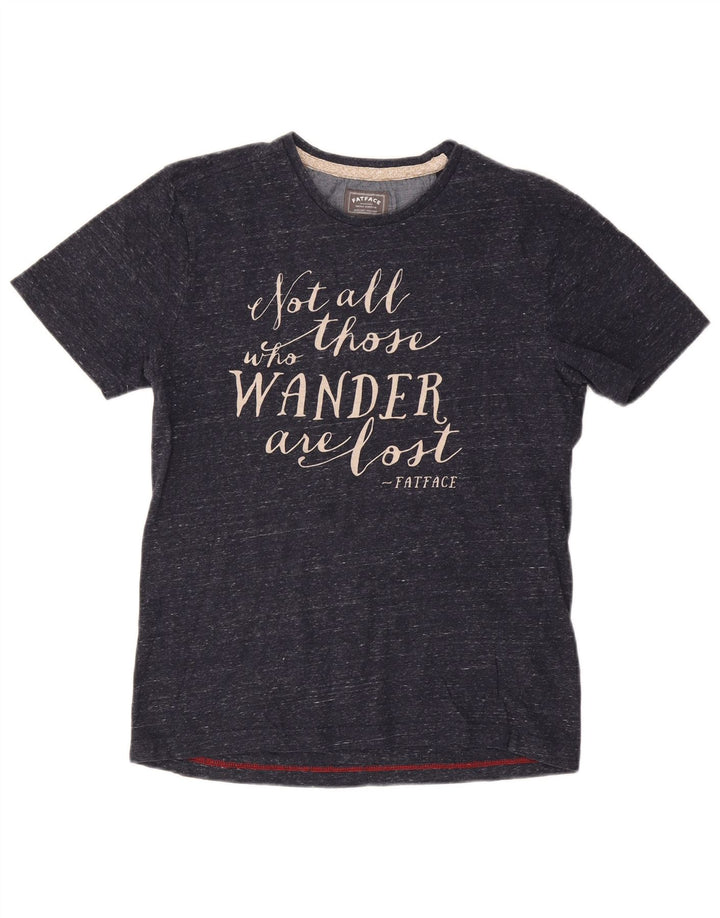 FAT FACE Женская футболка с рисунком Верх среднего размера из хлопка темно-синего цвета с крапинками