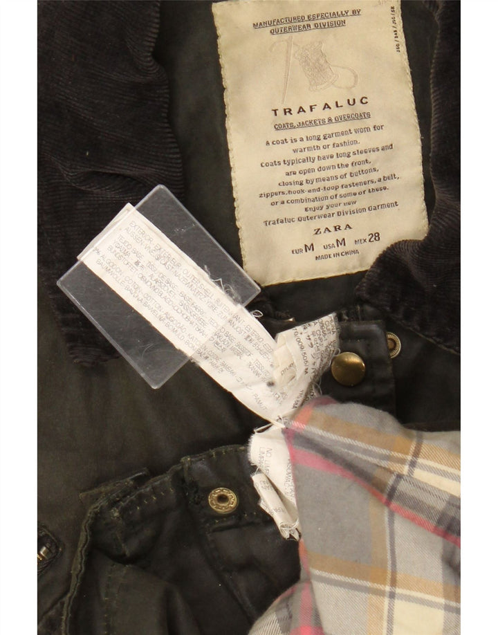 Женская куртка Zara Trafaluc UK 12, хлопок среднего цвета хаки