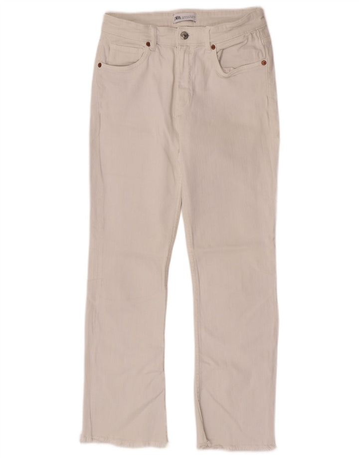 Женские укороченные прямые джинсы Zara EU 38, маленькие W28 L26, белые