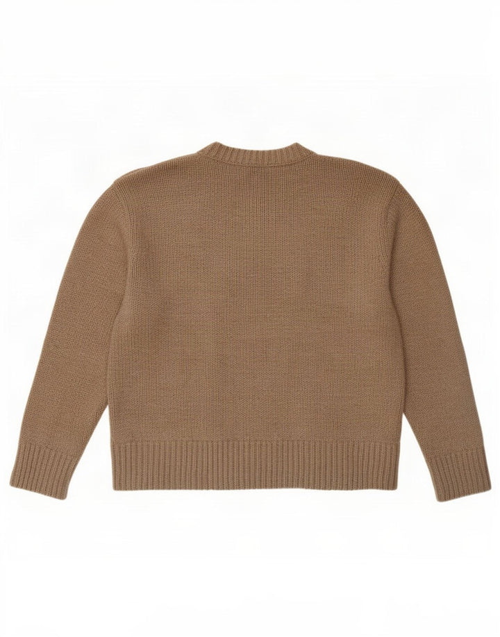 Женский свободный джемпер с круглым вырезом Zara UK 10, маленький коричневый полиэстер