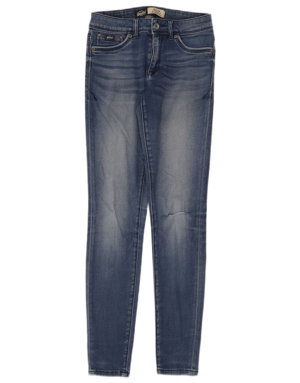 Женские рваные джинсы-джеггинсы Superdry Alexa W28 L30, синий хлопок