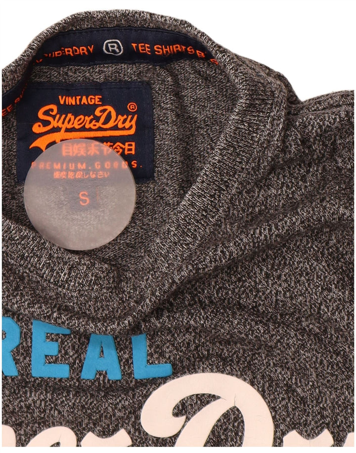 SUPERDRY Мужская футболка с рисунком, маленький серый хлопок