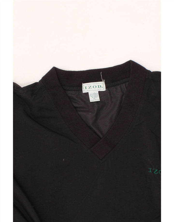 IZOD Mens Pullover Tracksuit Top Jacket XL Black Nylon Vintage Izod and Second-Hand Izod from Messina Hembry 