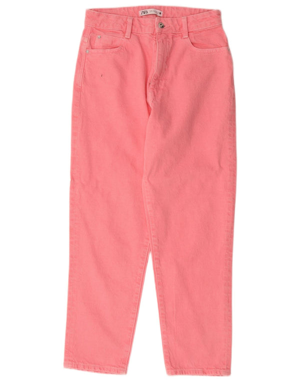 Женские зауженные джинсы Zara EU 38, маленькие W28 L28, розовый хлопок
