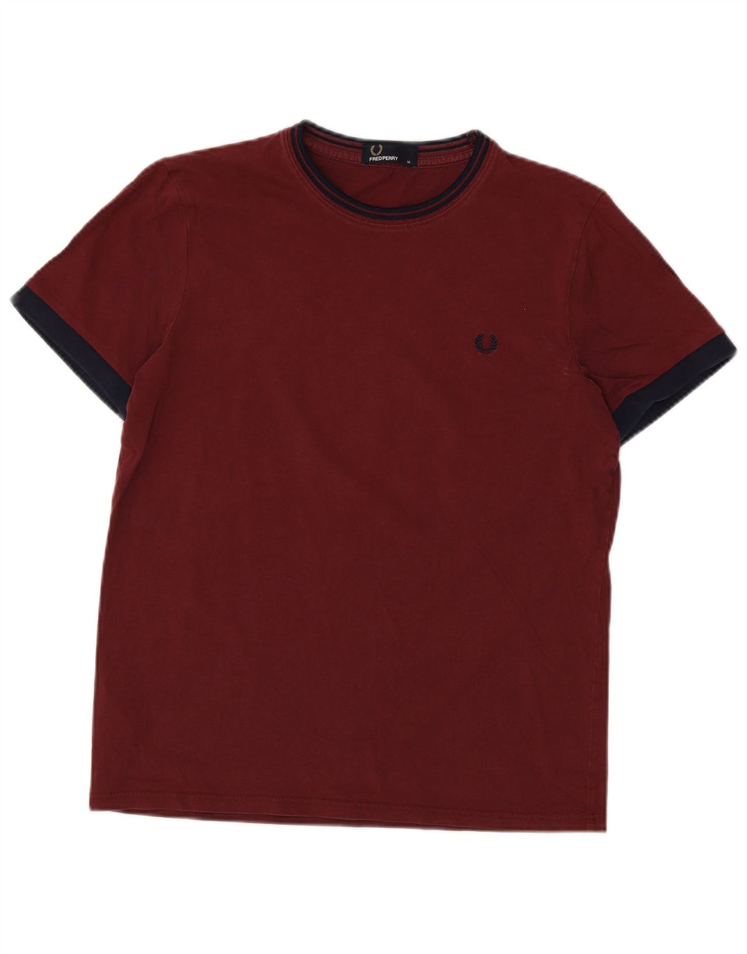 Мужская футболка FRED PERRY Top среднего цвета, бордовый, хлопок с цветными блоками