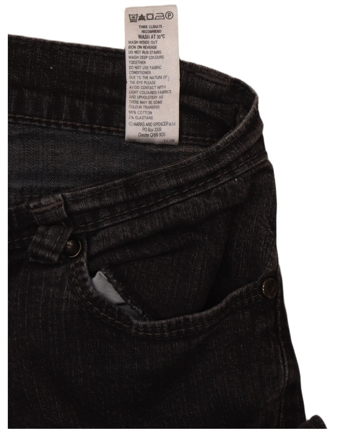 Женские джинсы Bootcut Marks & Spencer UK 10, маленькие W27 L29, черный хлопок