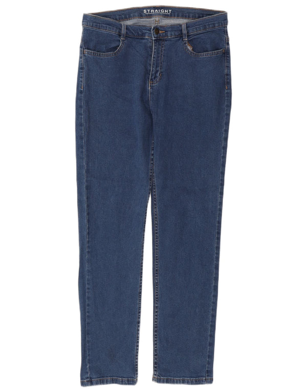 Женские прямые джинсы Marks & Spencer UK 12, средние W32 L30, синие, хлопок