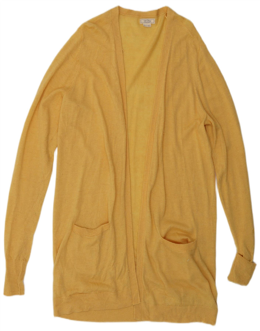 Женский удлиненный открытый кардиган FAT FACE, Великобритания 14, средний желтый цвет, шерсть