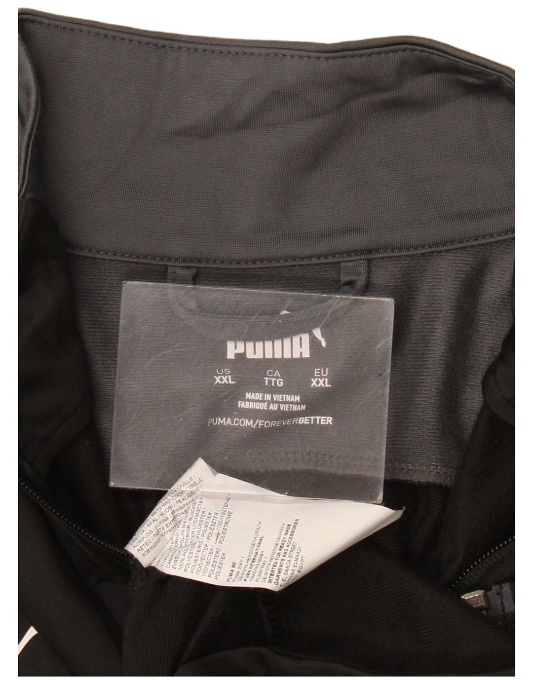 Мужской спортивный костюм PUMA с графическим рисунком, верхняя куртка 2XL, черный полиэстер с цветными блоками
