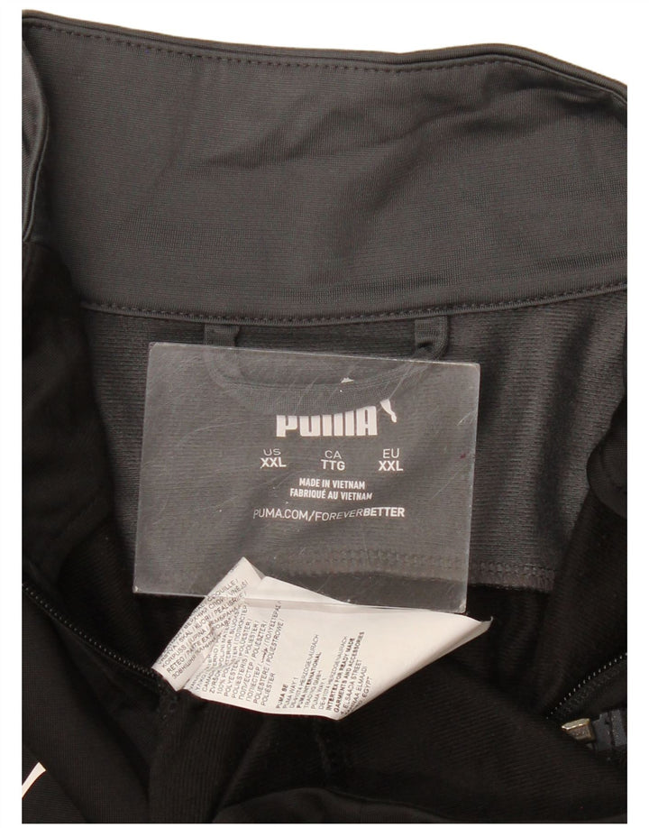 Мужской спортивный костюм PUMA с графическим рисунком, верхняя куртка 2XL, черный полиэстер с цветными блоками