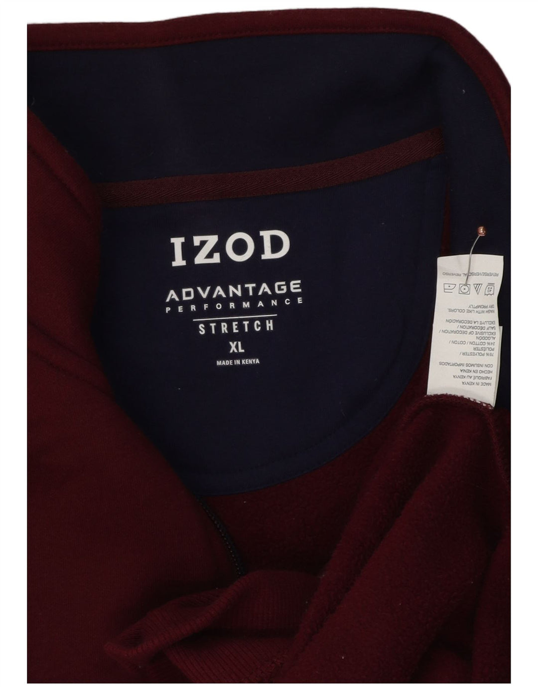 IZOD Мужской свитшот с воротником на молнии, джемпер XL, бордовый полиэстер