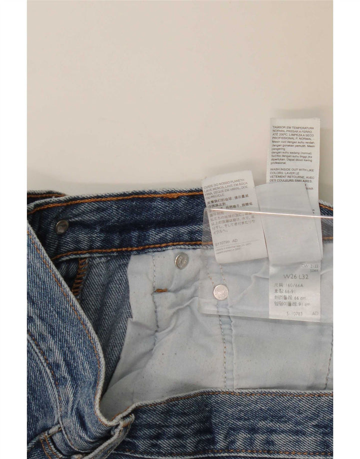 Женские прямые джинсы Levi's 501 W26 L32 синие, хлопок