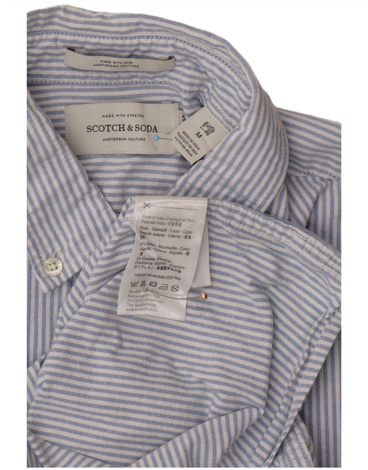 Мужская рубашка SCOTCH & SODA из хлопка в тонкую полоску среднего синего цвета