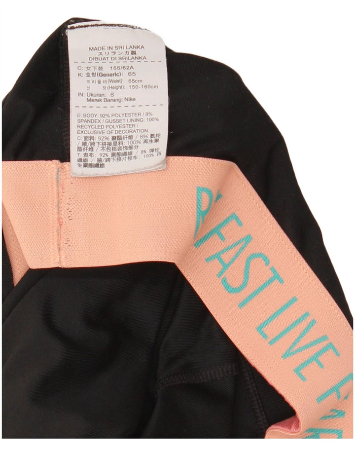 Женские леггинсы-капри Nike Dri Fit UK 10, маленькие черные из полиэстера
