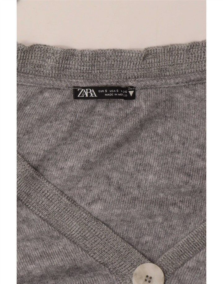 Женский укороченный кардиган оверсайз Zara UK 10, маленький серый цвет