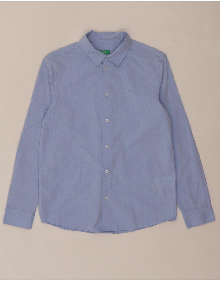 BENETTON Boys Shirt 11-12 Years 2XL Blue Cotton Vintage Benetton and Second-Hand Benetton from Messina Hembry 