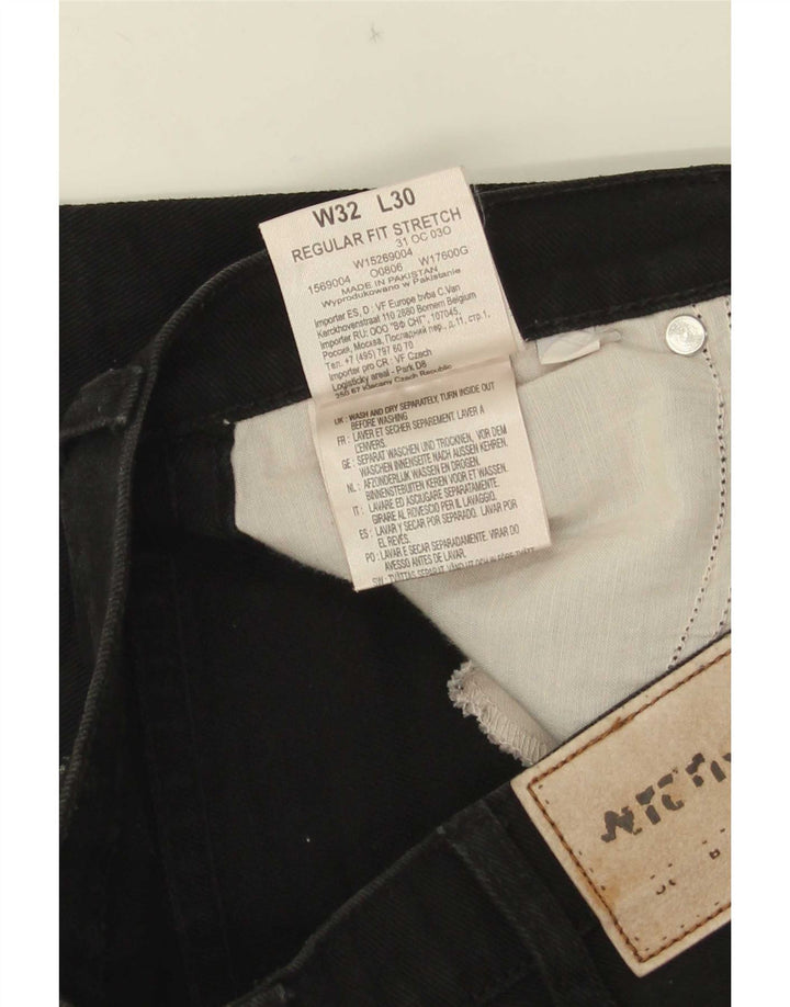 Мужские прямые джинсы Wrangler стандартного кроя W32 L30, черный хлопок