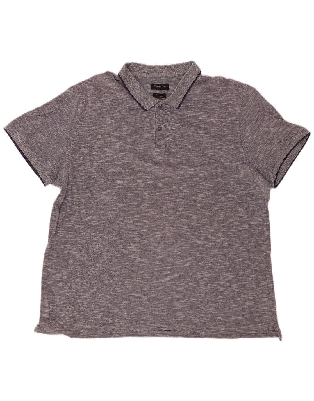 Мужская рубашка-поло повседневного кроя MASSIMO DUTTI 2XL темно-синяя в крапинку