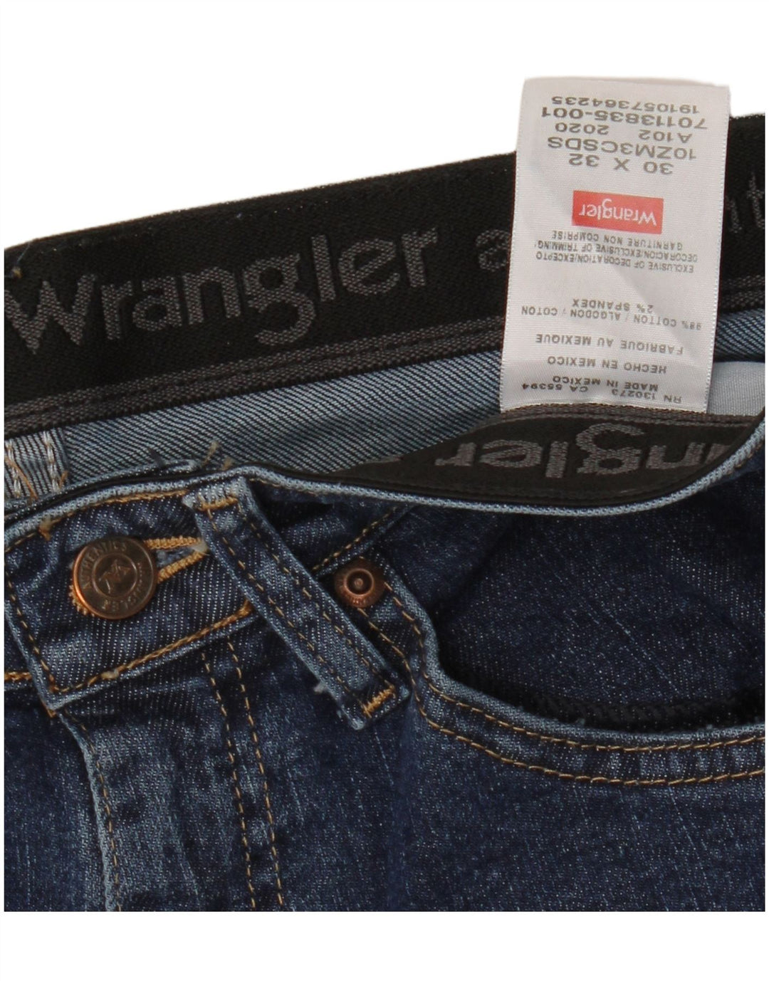 Джинсы мужские прямые WRANGLER W30 L32 синие, хлопок