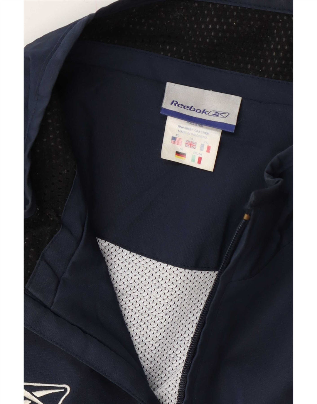Мужская дождевик Reebok UK 42 XL темно-синий полиэстер