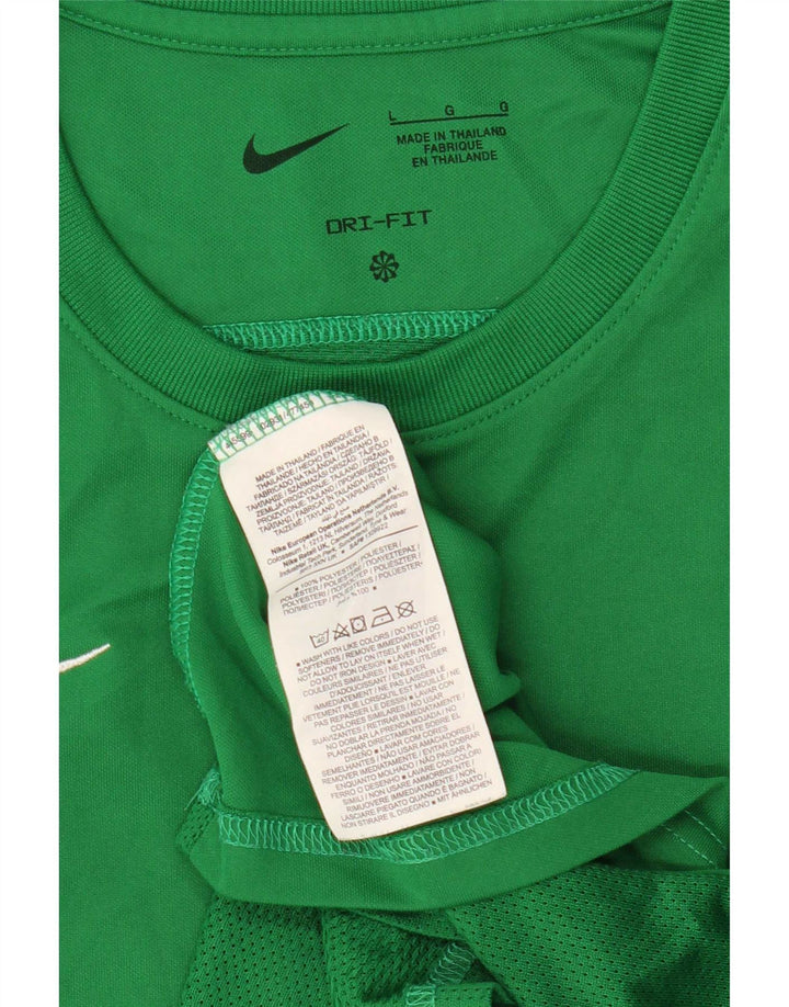 Женская футболка Nike Dri Fit Top UK 14, большой зеленый полиэстер