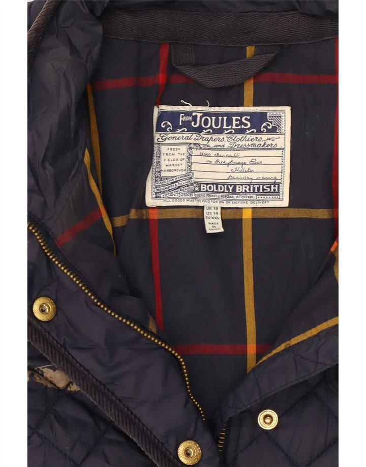Женская стеганая куртка Joules UK 18 XL Темно-синий полиэстер