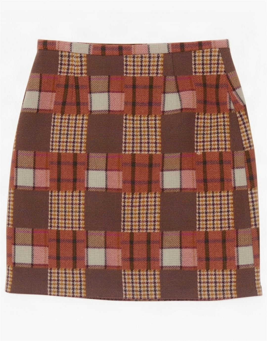 Avoca Женская мини-юбка Medium W30 Коричневая лоскутная шерсть