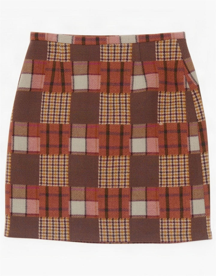 Avoca Женская мини-юбка Medium W30 Коричневая лоскутная шерсть