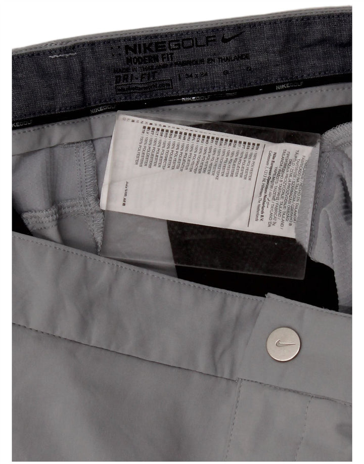 NIKE Mens Dri Fit Straight Chino Trousers W34 L34 Grey Polyester