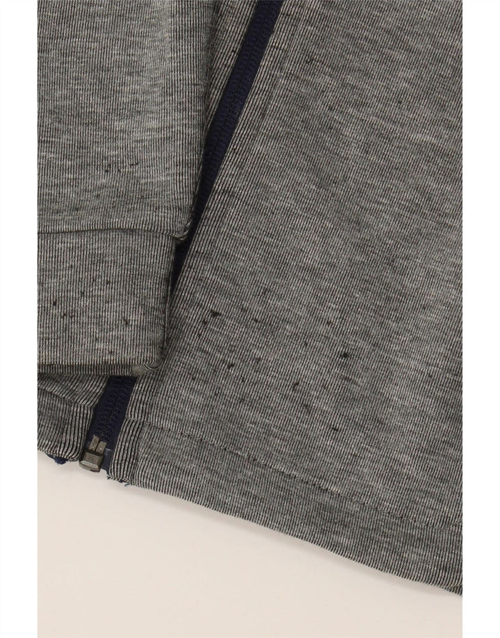 PUMA Свитер с капюшоном на молнии с графическим рисунком для мальчиков 9–10 лет, серый полиэстер с цветными блоками