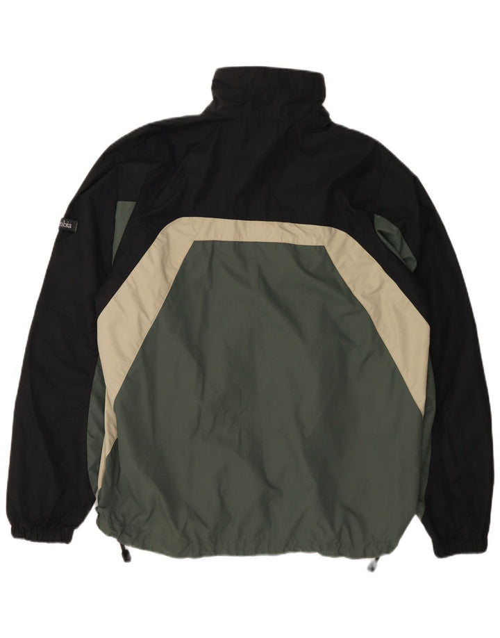 Мужская дождевик Columbia UK 38, нейлон среднего зеленого цвета с цветными блоками