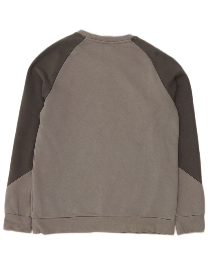 Джемпер с рисунком ADIDAS для мальчиков 13-14 лет, серый, хлопок с цветными блоками