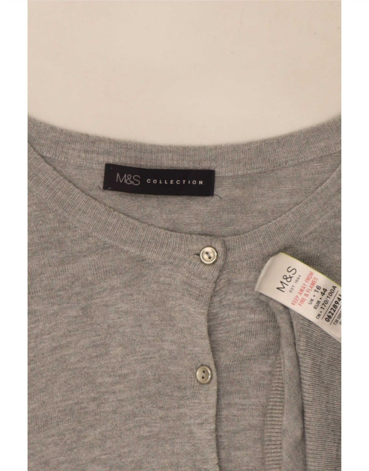 Женский кардиган Marks & Spencer UK 16, большой серый вискоза