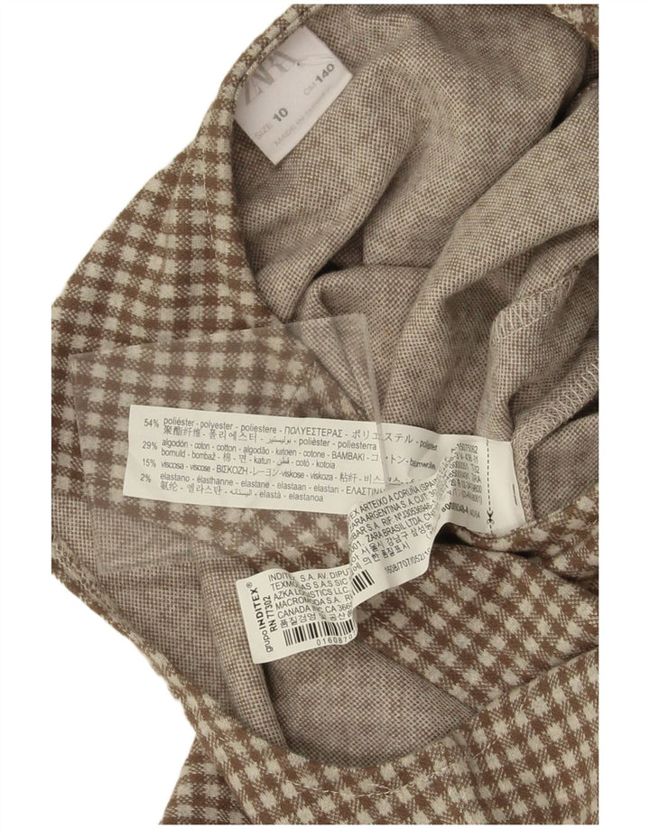 Комбинезон без рукавов Zara для девочек 9–10 лет W26 L23 Коричневый полиэстер в мелкую клетку