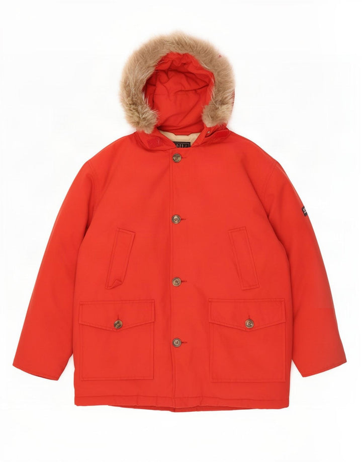 Утепленная куртка Woolrich для мальчиков с капюшоном, 11–12 лет, красный нейлон