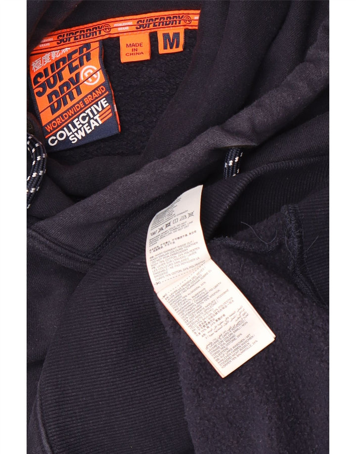 SUPERDRY Мужской джемпер с капюшоном среднего размера, темно-синий, хлопок