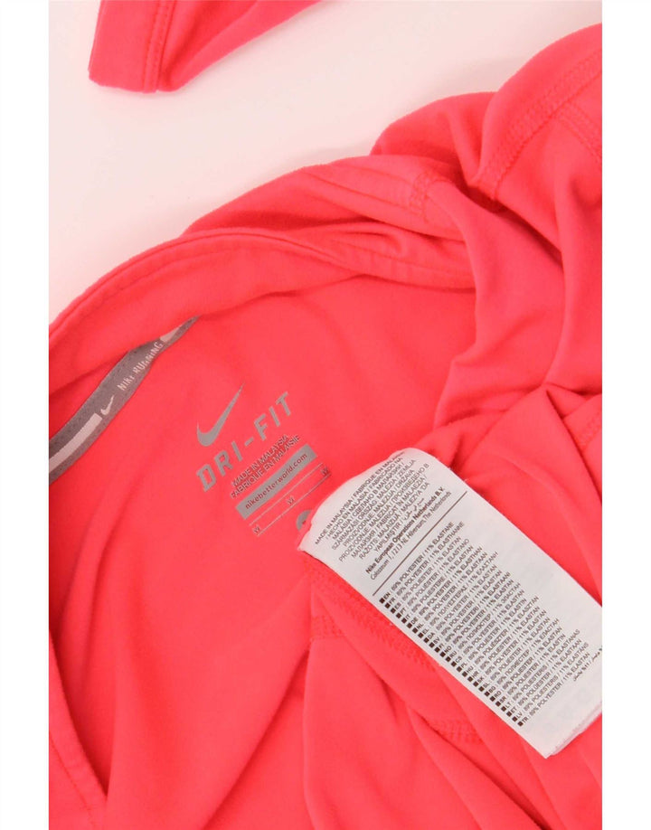 Женский спортивный костюм-пуловер с воротником на молнии Nike Dri Fit UK 12, средний розовый