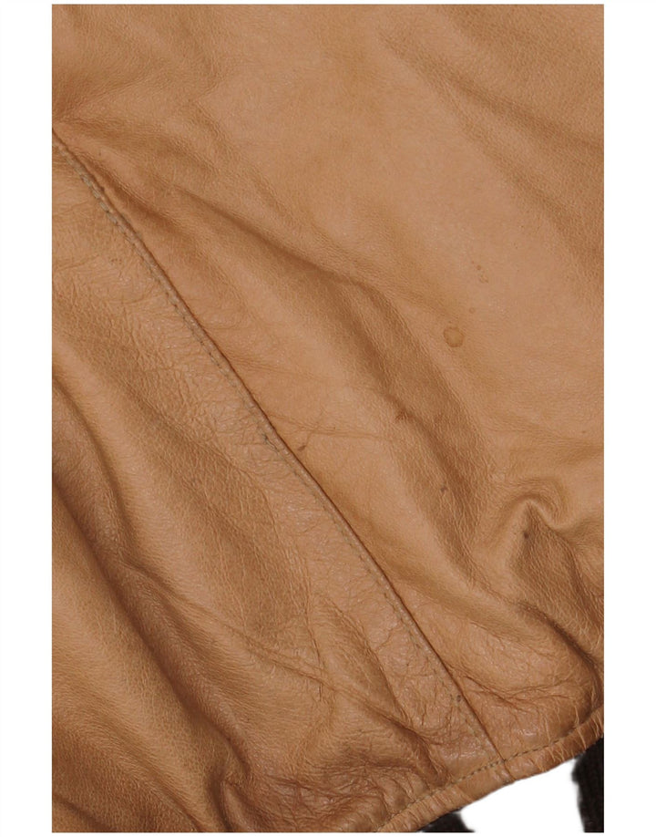 Мужская кожаная куртка с капюшоном Bata IT 50, большая бежевая кожа