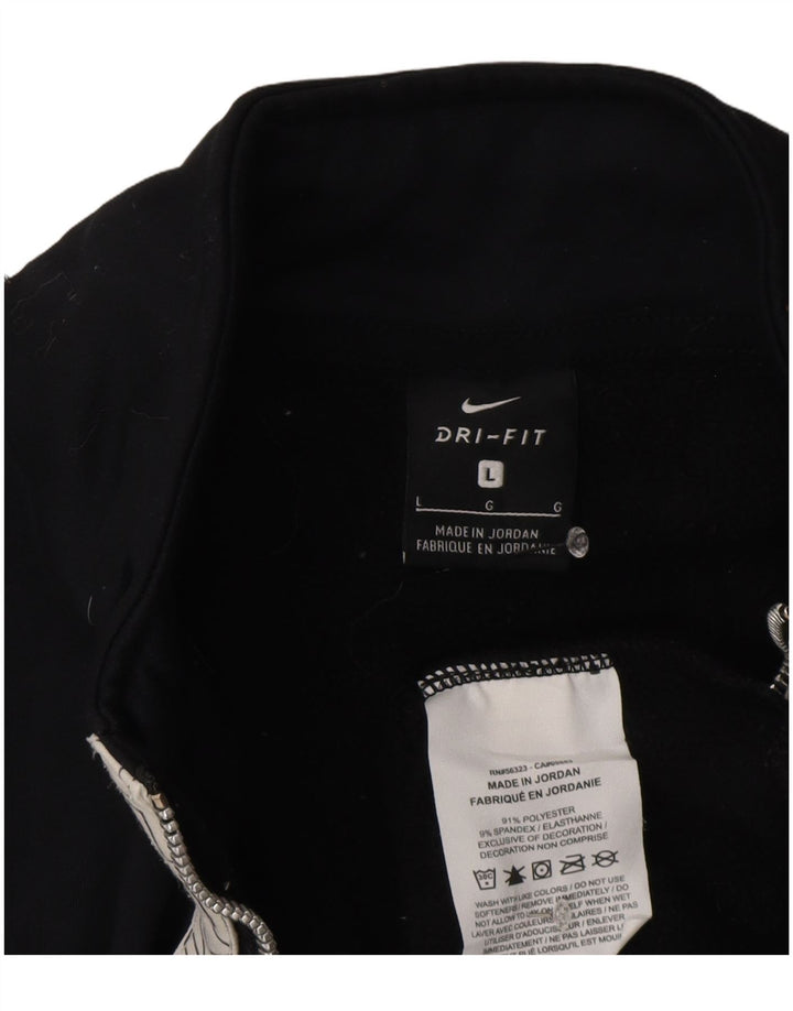 Мужской свитшот на молнии с рисунком Nike Dri Fit, большой черный полиэстер