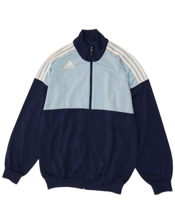 Мужская спортивная куртка Adidas UK 42/44, большой темно-синий цветной блок