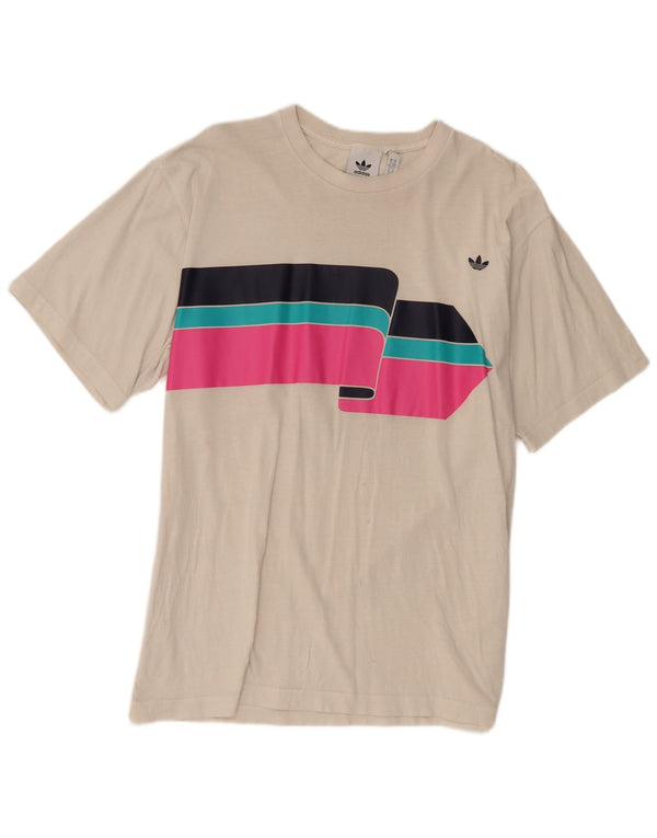 Мужская футболка Adidas Top XL Бежевый хлопок с цветными блоками