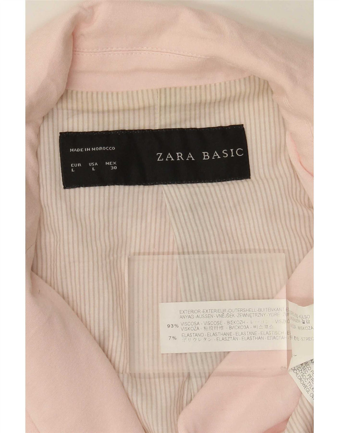 Женский пиджак Zara на 1 пуговице UK 14, большой розовый вискоза
